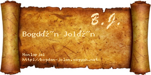 Bogdán Jolán névjegykártya