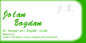 jolan bogdan business card