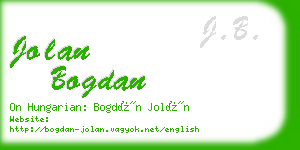 jolan bogdan business card